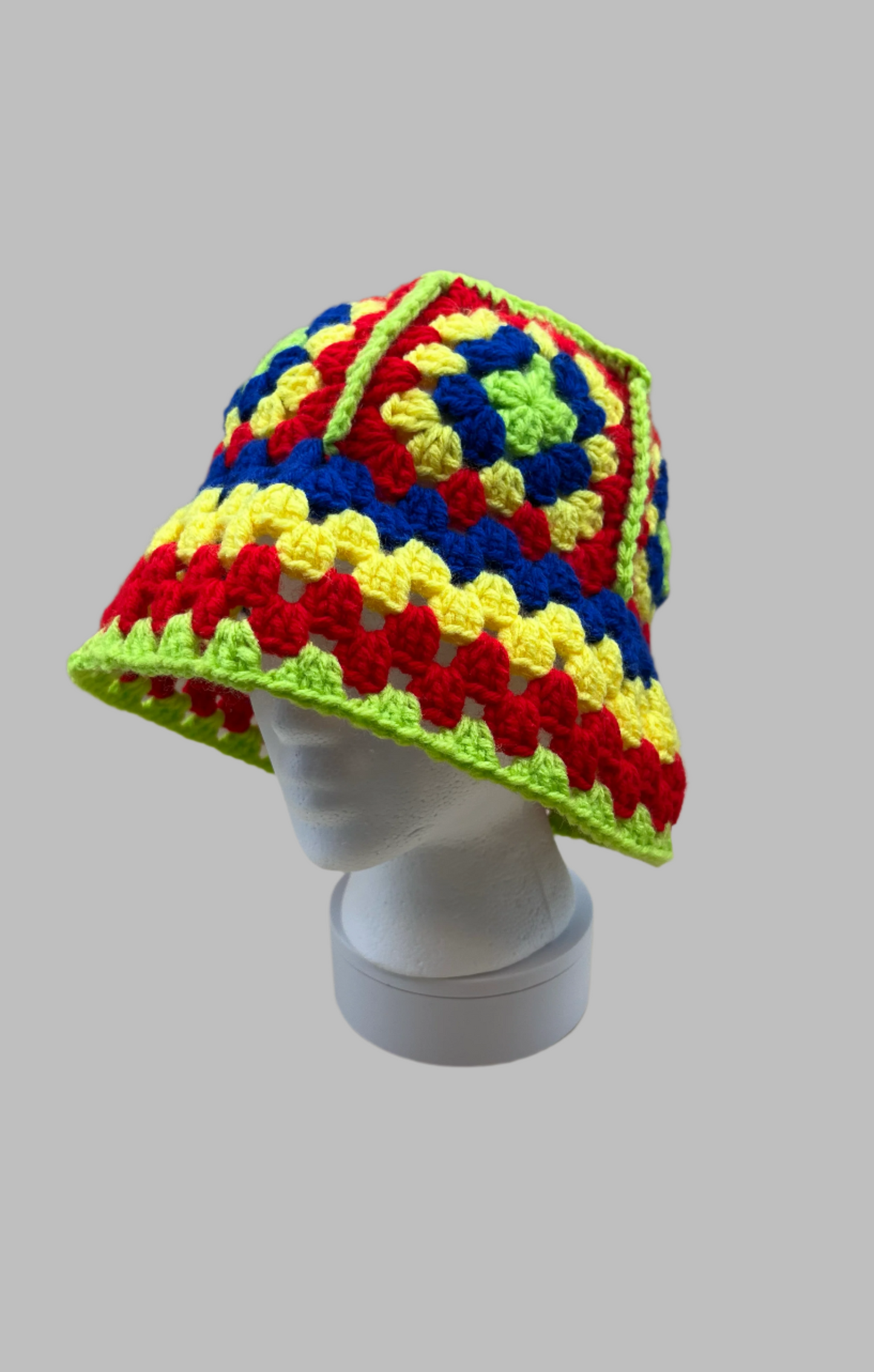 Crochet Bucket Hat- skittles