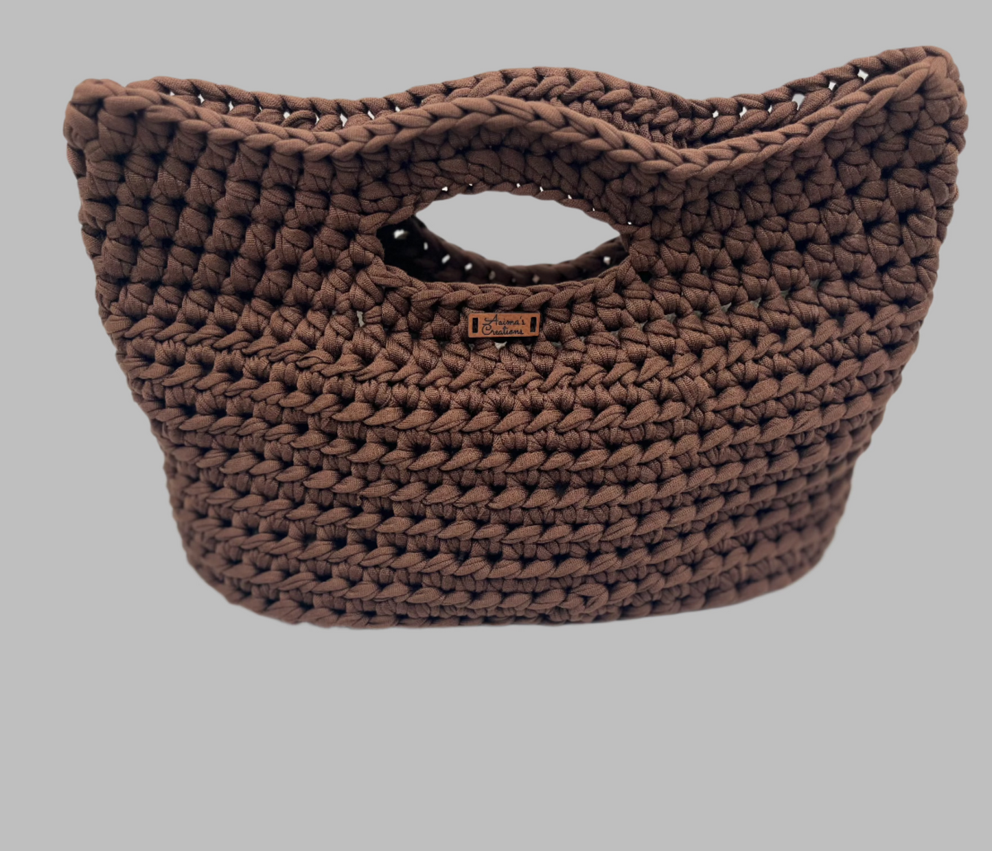 Crochet Tote Bag- brown