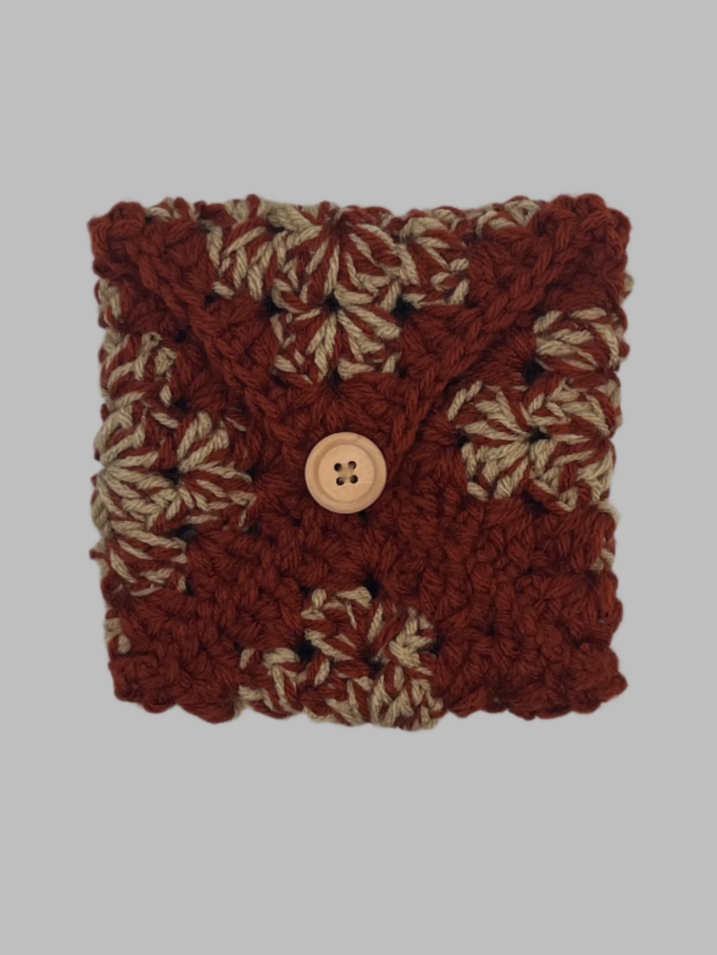 Crochet Pouch- Cinnamon/Mushroom 2