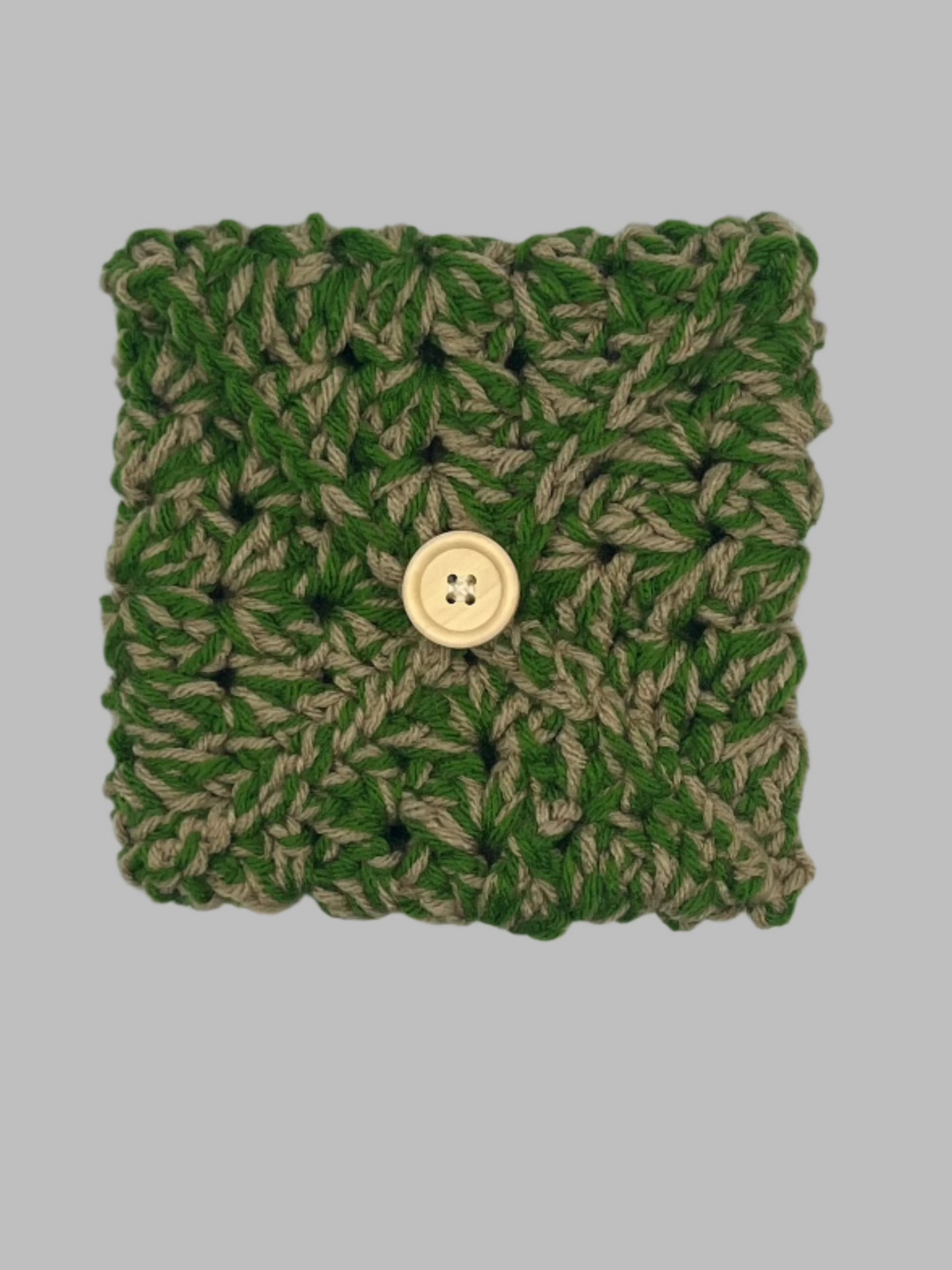 Crochet Pouch- Green/Mushroom