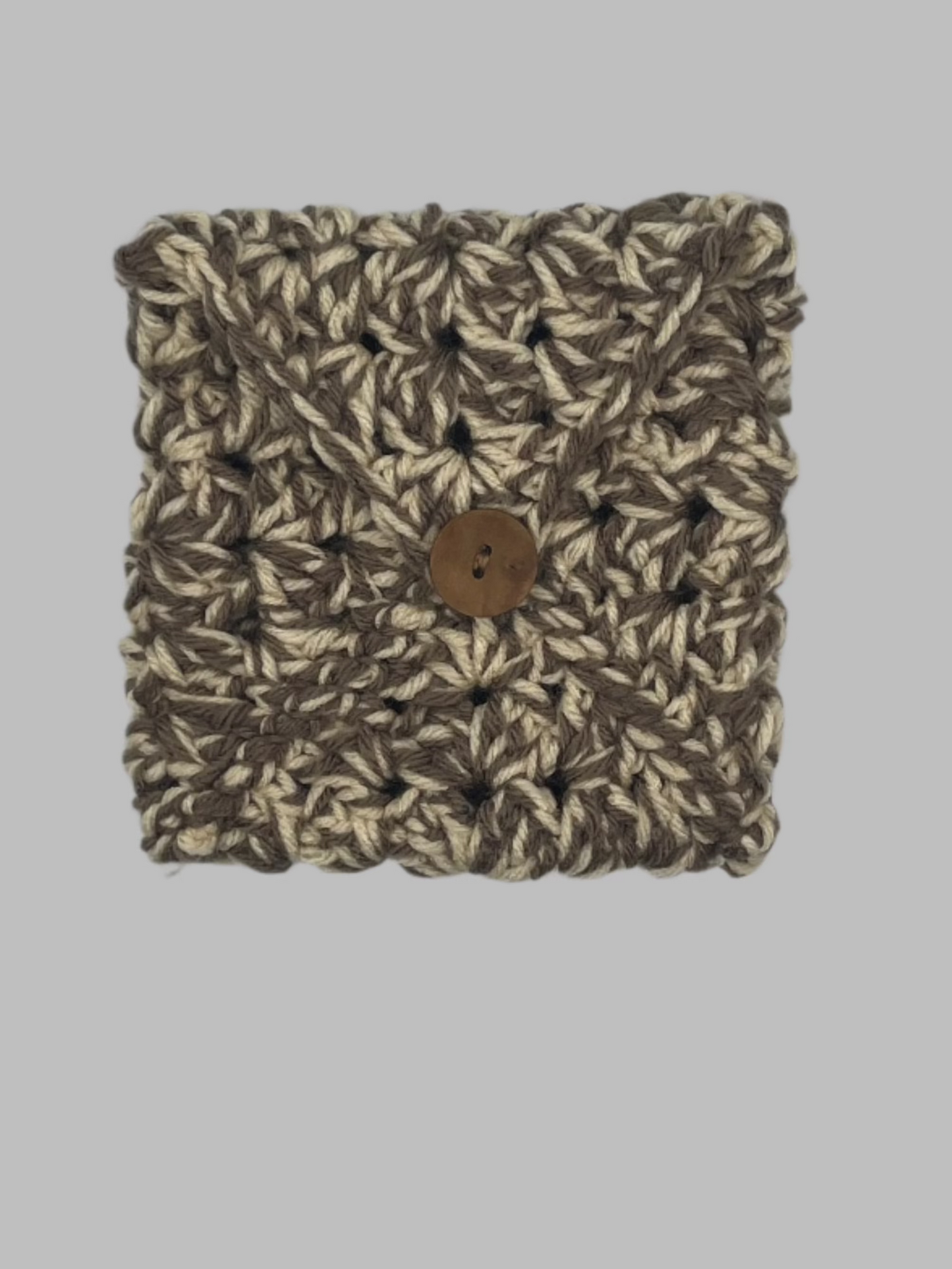 Crochet Pouch- Taupe/Tan
