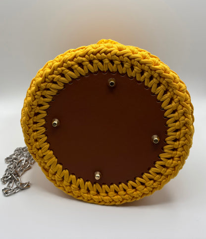 Crochet Crossbody Bucket Bag